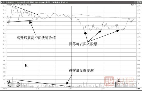 分时图看法-高开震荡洗盘型